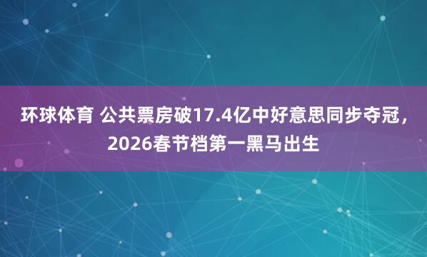 环球体育 公共票房破17.4亿中好意思同步夺冠，2026春节档第一黑马出生