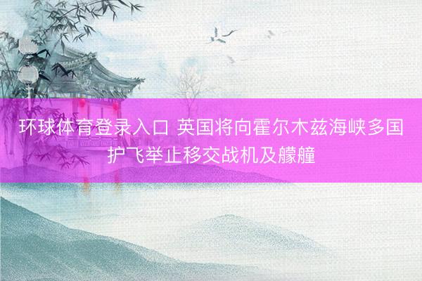 环球体育登录入口 英国将向霍尔木兹海峡多国护飞举止移交战机及艨艟