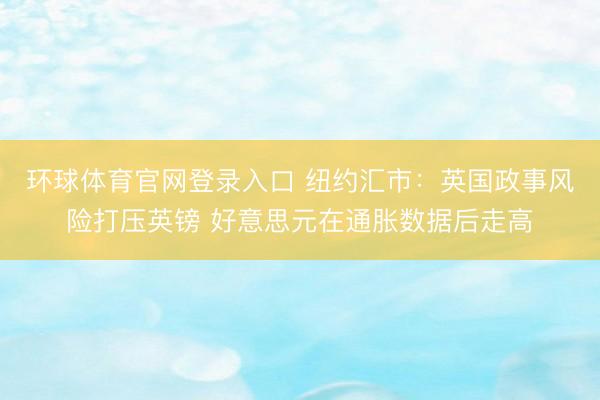 环球体育官网登录入口 纽约汇市：英国政事风险打压英镑 好意思元在通胀数据后走高