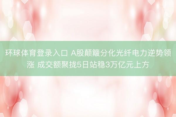 环球体育登录入口 A股颠簸分化光纤电力逆势领涨 成交额聚拢5日站稳3万亿元上方