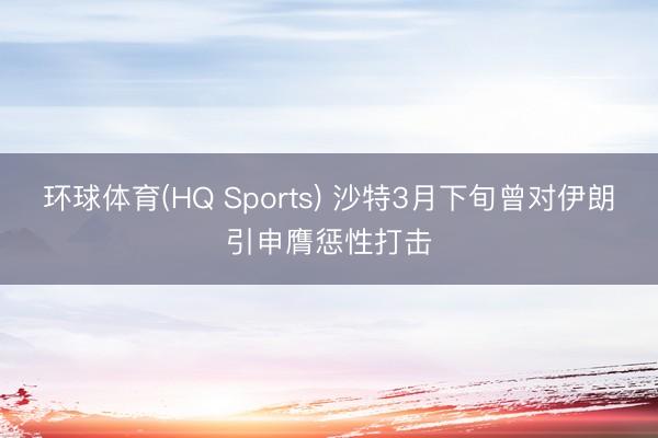 环球体育(HQ Sports) 沙特3月下旬曾对伊朗引申膺惩性打击