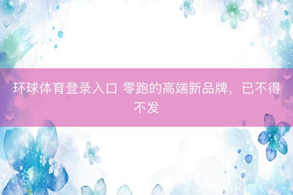 环球体育登录入口 零跑的高端新品牌，已不得不发