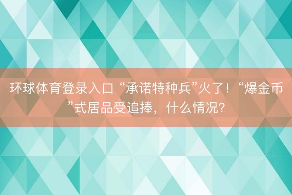 环球体育登录入口 “承诺特种兵”火了！“爆金币”式居品受追捧，什么情况？