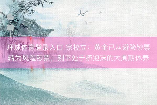 环球体育登录入口 宗校立：黄金已从避险钞票转为风险钞票，刻下处于挤泡沫的大周期休养