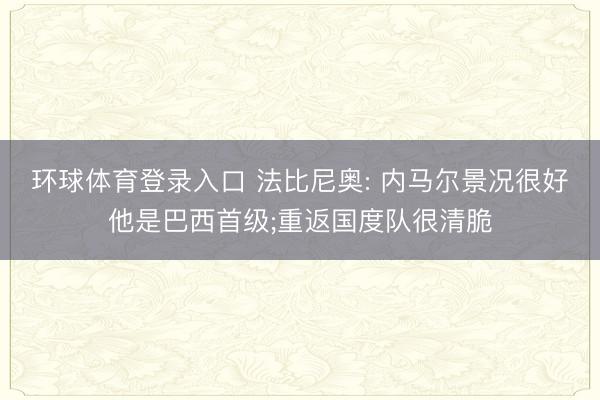 环球体育登录入口 法比尼奥: 内马尔景况很好他是巴西首级;重返国度队很清脆