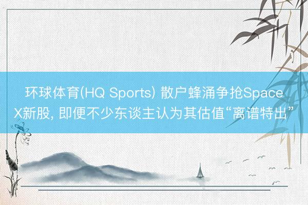 环球体育(HQ Sports) 散户蜂涌争抢SpaceX新股， 即便不少东谈主认为其估值“离谱特出”