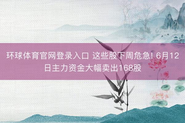 环球体育官网登录入口 这些股下周危急! 6月12日主力资金大幅卖出168股